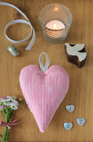 Hand Made Lavender Heart- Hand Printed Jack Russell