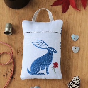 Hand Made Lavender Sachet - Hand Printed Hare