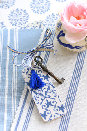 NEW Leilani Tassel Keyring - Indian Blue