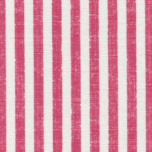 Lulworth Stripe Fabric - Faded Raspberry On White