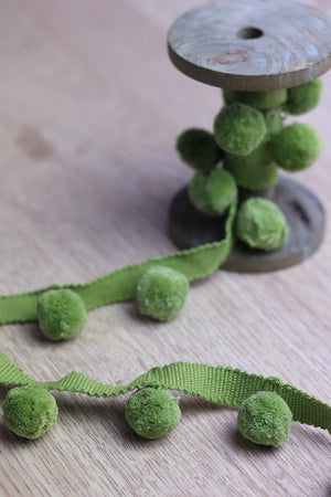 NEW Meadow Green Pom Pom Trim