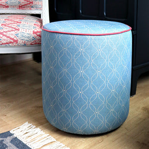 Shaftesbury Piped Drum Stool  - Fabric Of Your Choice