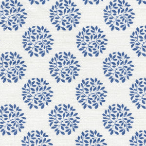 Orchard Fabric - Indian Blue On White