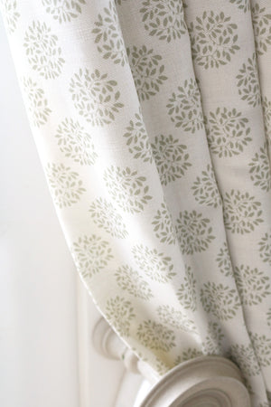 Orchard Fabric - Soft Moss On White