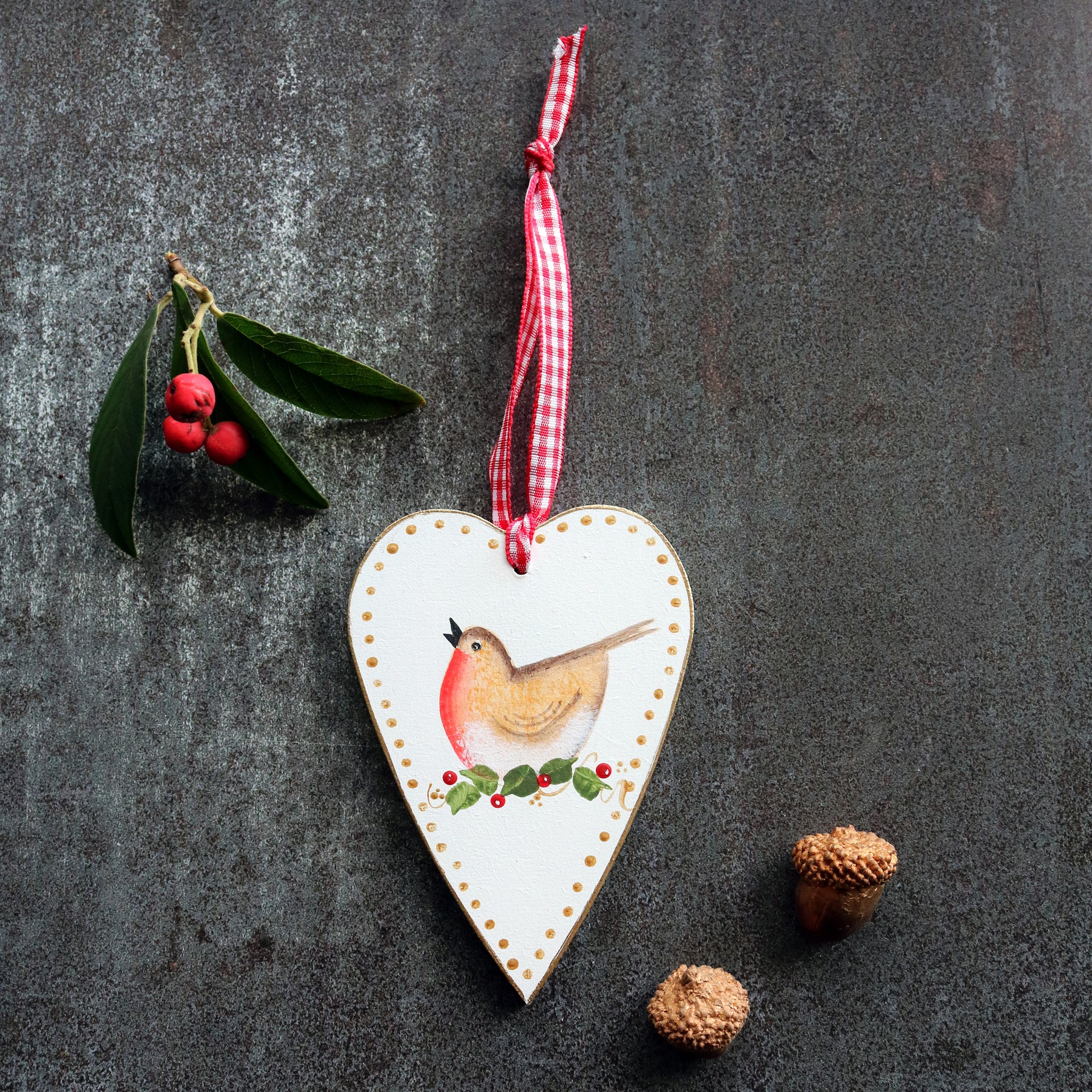 Meg’s Hand Painted Robin Decoration