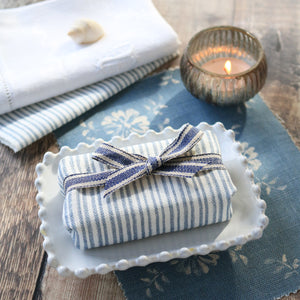Studio Stripe Fabric Covered French Soap - Almond