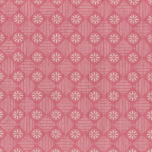 Tilly Fabric - Natural On Faded Raspberry