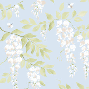 Wisteria Wallpaper - Soft Sky