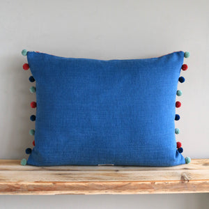 Zamira Cushion - Raspberrry & Teal On Natural - Ready Made
