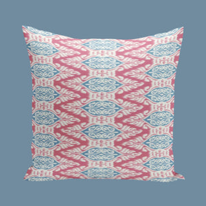 NEW Zamira Ikat Cushions - Raspberry & Teal