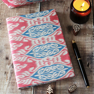 Zamira Fabric Covered Notebook - Raspberry & Teal