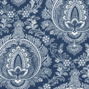 Highcliffe Linen Fabric- Large - Bute Blue - Meg Morton