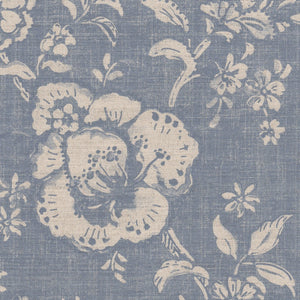Elise Fabric - Natural On Vintage Country Blue