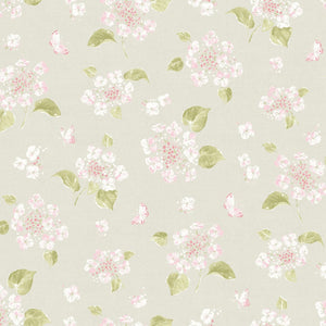 NEW - Abigail Hydrangea Fabric - Soft Dove