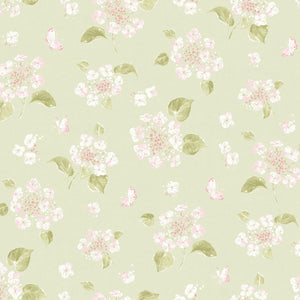 NEW - Abigail Hydrangea Fabric - Soft Green