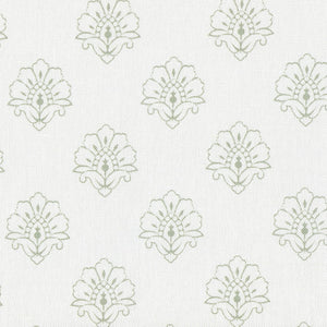 Jhansi Fabric - Woodland Sage On White - Meg Morton