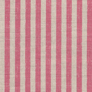 Lulworth Stripe Fabric - Faded Raspberry