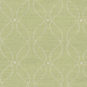 Mollie Fabric - Natural On Green