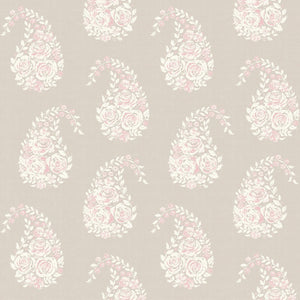 Paisley Rose Fabric - Pink And Pebble