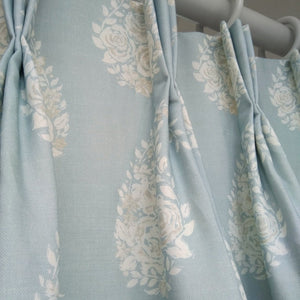 Paisley Rose Fabric - Smoke Blue