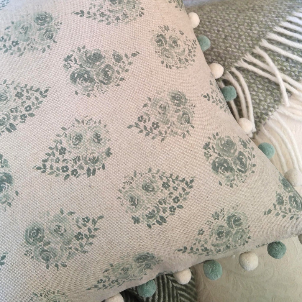 Rose Drop Fabric - Sage - Meg Morton