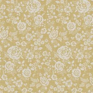 Rose Garden Fabric - Natural On Saffron