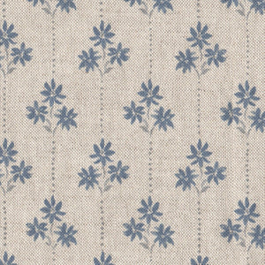 Star Cluster Fabric - Vintage Country Blue On Natural