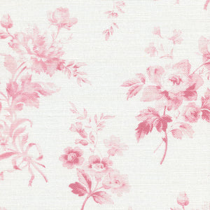 Adelaine Floral Linen Fabric - Cheverny Pink - Meg Morton
