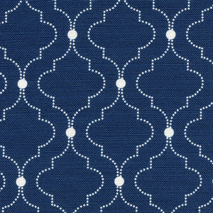 Chalbury Linen Fabric - White On Bute Blue