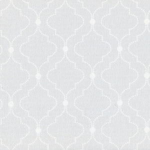 Chalbury Fabric - White On Pale Grey - Meg Morton