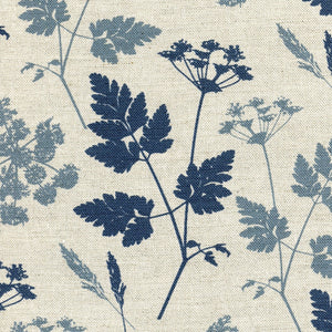 NEW Cow Parsley Linen Fabric - Bute & Villandry Blue
