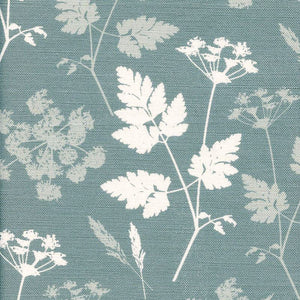 Cow Parsley Linen Fabric - Soft Teal - Meg Morton