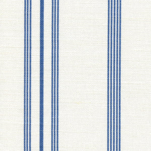 Devon Stripe Linen Fabric - Indian Blue on White - Meg Morton