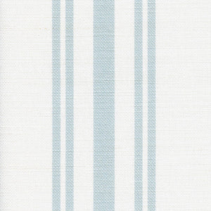 Dorset Striped Linen Fabric - Aqua On White - Meg Morton
