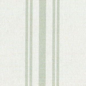 Dorset Striped Linen Fabric - Soft Moss On Mist - Meg Morton
