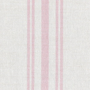 Dorset Striped Linen Fabric - Vintage Pink On Mist - Meg Morton