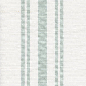 Dorset Stripe Linen Fabric - River Mist On White