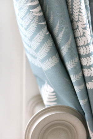Large Thorncombe Fern Fabric - Soft Teal