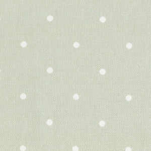 Country Dots Fabric - White On Soft Moss - Meg Morton