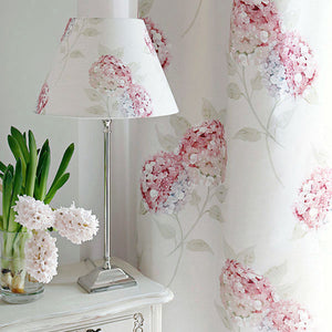 Large Hydrangea Linen Fabric - Pastel Pink On Mist - Meg Morton