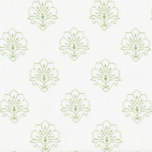 Jhansi Fabric - Orchard Green On White - Meg Morton