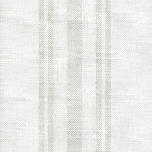Dorset Striped Linen Fabric - Millstone On White - Meg Morton