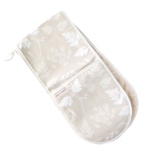 Cow Parsley Double Oven Glove - Somerset Stone
