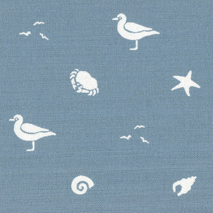 Sea Spray Linen Fabric - Harbour Blue - Meg Morton