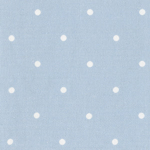 Country Dots Fabric - White On Deep Summer Sky - Meg Morton