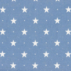 Starlight Fabric - White On Blue Shadow - Meg Morton